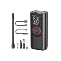 Портативний компресор ATJ-9566  80W, 2000mAh  бездротовий універсальний насос із LED-дисплеєм, автостопом, підсвіткою